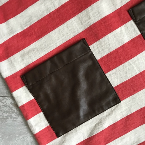 J. Crew Stripped Leather Pocket Dress - Picture 2 of 5